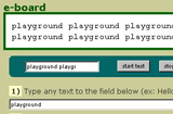 Typing practice - using own words. A scoreboard tracks performance.